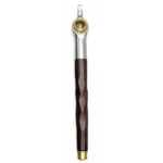 Brass Mahogany Medwakh Arabic wooden pipe with silver brass detailing in Dubai UAE