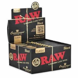 RAW Classic Black Rolling Papers King Size Slim + Tips in Dubai UAE – Premium Ultra Thin Rolling Paper SmokersHub
