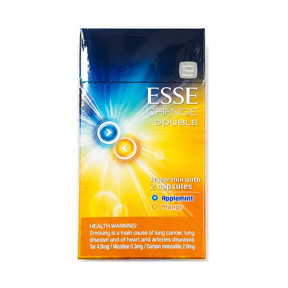 Esse Change Double Applemint Mango cigarettes available at Asad Smoking with fast delivery across UAE. Buy Esse Change Double Cigarettes in Dubai UAE Applemint Mango