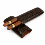 Leather Cigar Case & Cutter Set Tube with Built