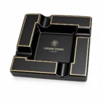 CIGARLOONG Ashtray Luxury 4 Slot Black Ceramic Cigar Ashtray 198mm