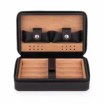 Cigar Travel Humidor Case with cedar wood interior for 4 cigars
