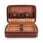 Cigar Travel Humidor Case with cedar wood interior for 4 cigars