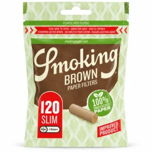 Organic Smoking Brown Filters 120 Slim Unbleached Filters Dubai UAE