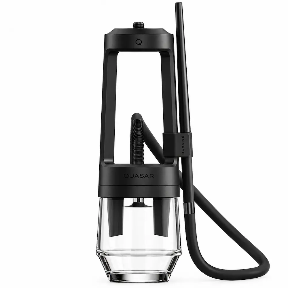 Quasar Arguilé UAE black premium hookah with glass base and hose Quasar Arguilé hookah with glass base and hose